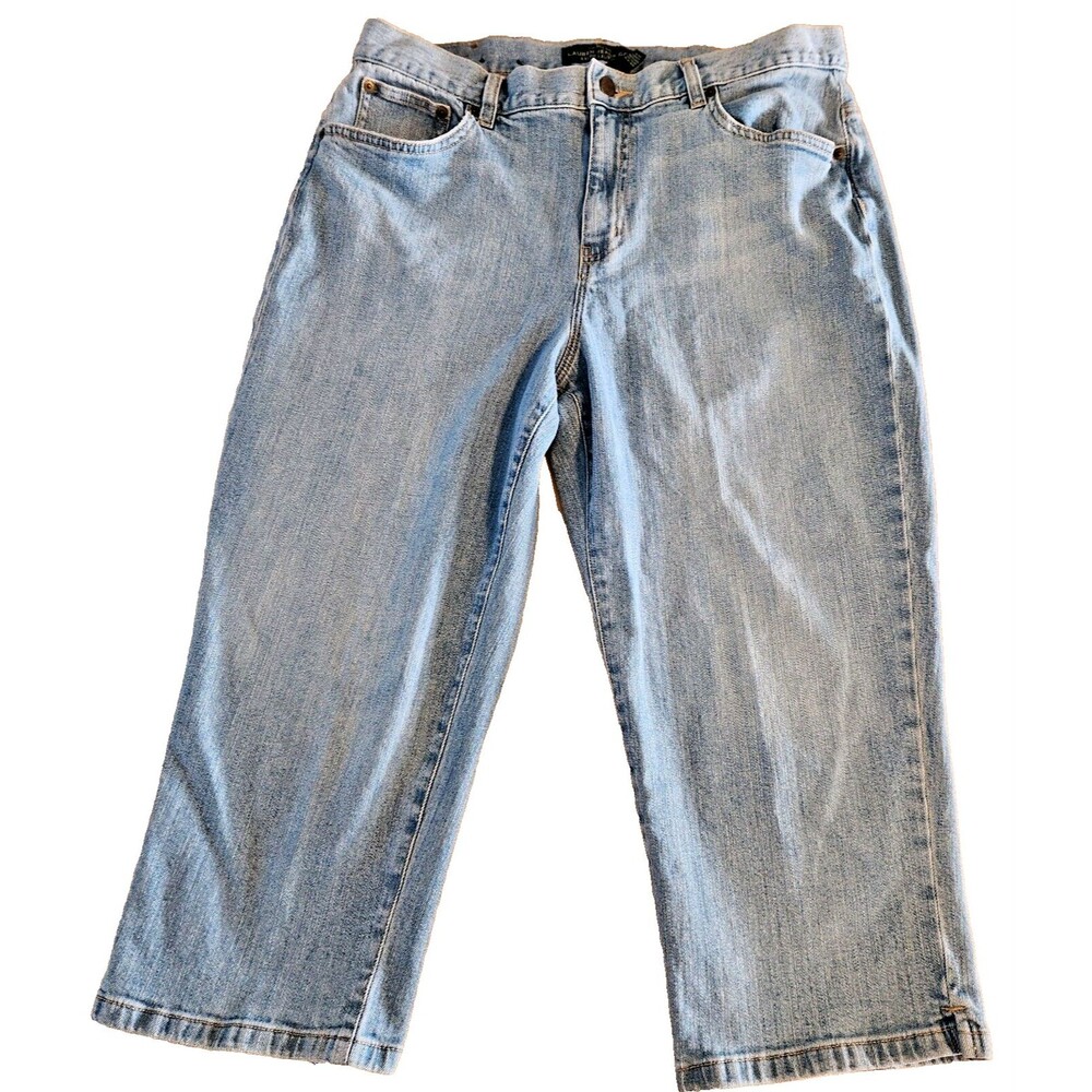 Ralph Lauren Jeans Co Womens Blue Capri High Rise Size 14 Denim Jeans 5 Pocket
